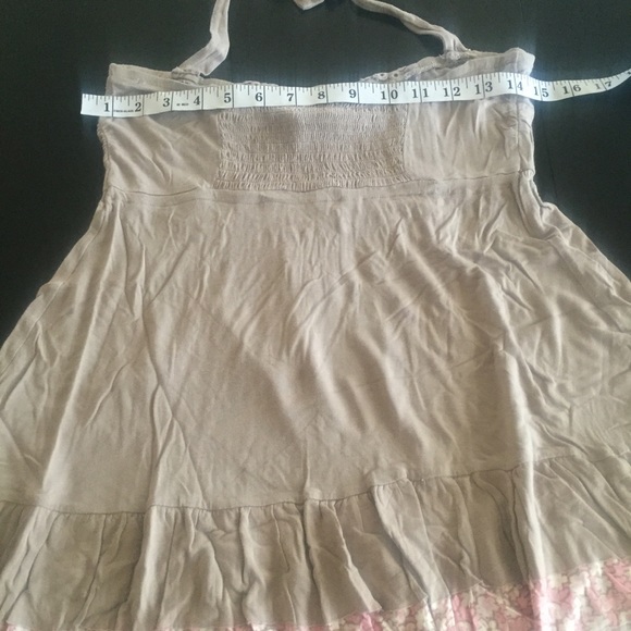 Decree cute top tube/ halter tan with floral - Picture 5 of 6